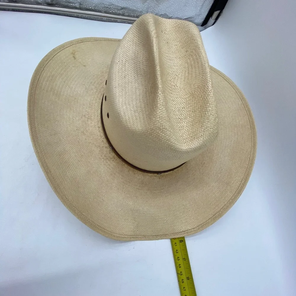 Resistol Mens 7 1/8 George Strait Collection Straw Cowboy Hat Tan Western Rodeo
